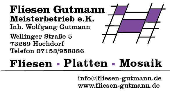 Fliesen Gutmann Visitenkarte